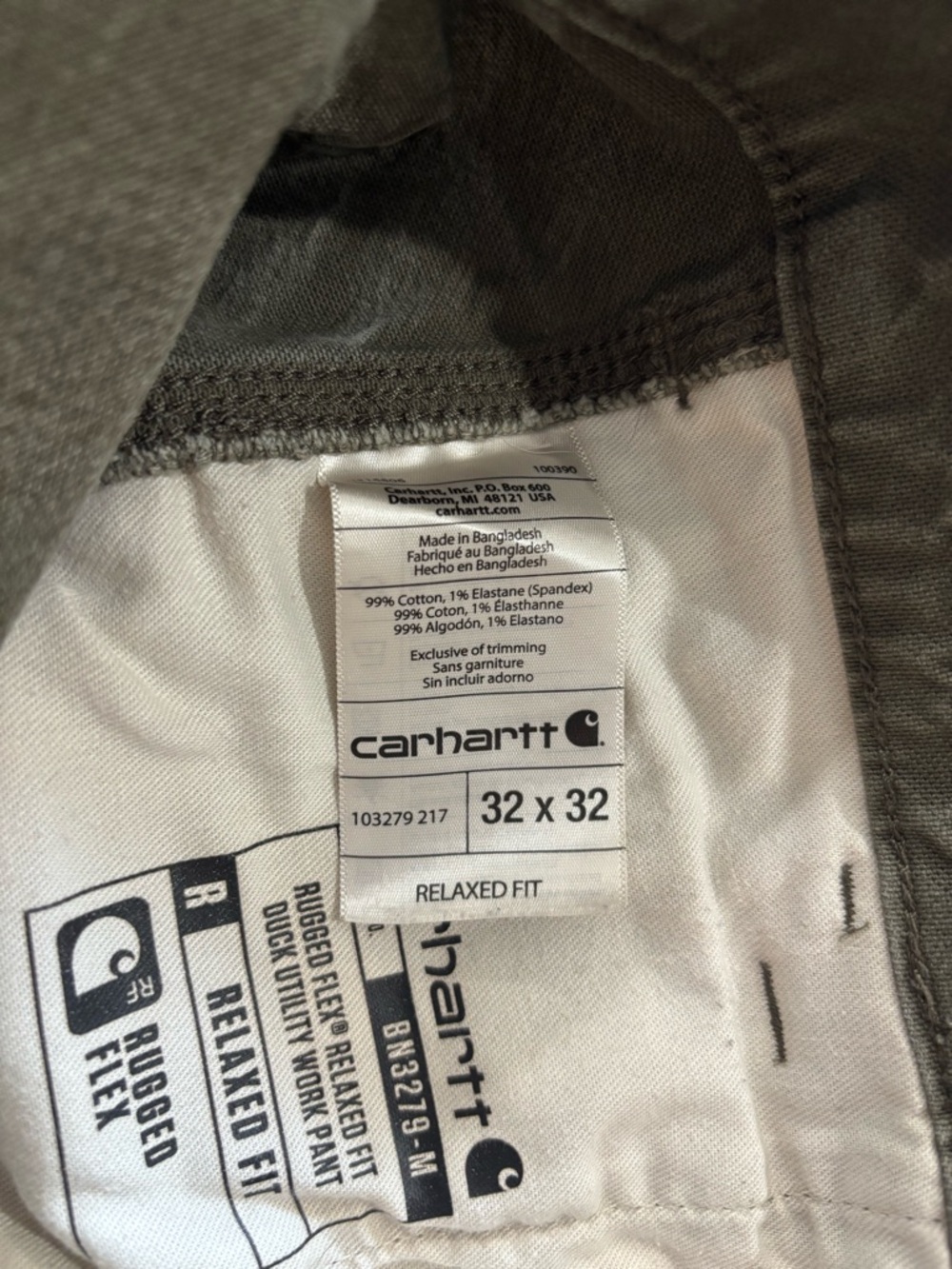 Carhartt Men's Canvas Pants 32x32 Duck Utility Work Relaxed Fit Light Brown - Picture 5 of 8